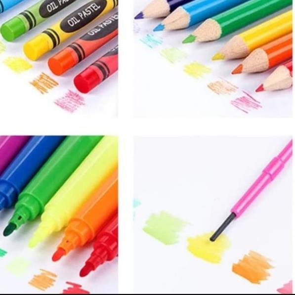 

Mainan Melukis gambar anak set besar lengkap spidol+pensil+papan isi 2 - Biru