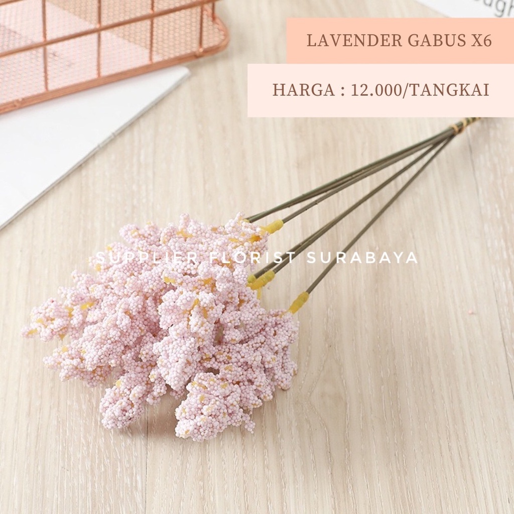 BUNGA LAVENDER GABUS 1 IKAT ISI 6 TANGKAI, TINGGI 30CM DAUN LAVENDER BUNGA PALSU BUNGA ARTIFICIAL BUNGA IMITASI SCRAPBOOK FLOWER DOME DIY ARTIFICIAL FLOWER FLORIST