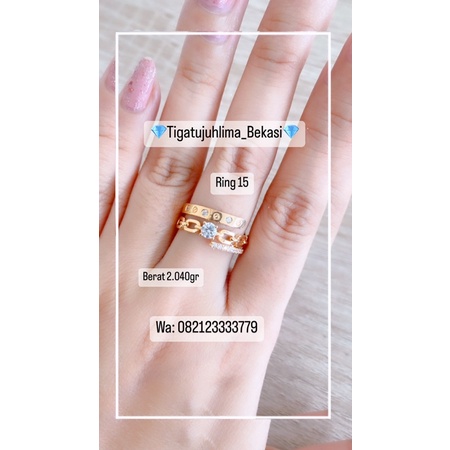 Cincin Cartier Soliter Ring 15 Kadar 300/6K Emas Asli