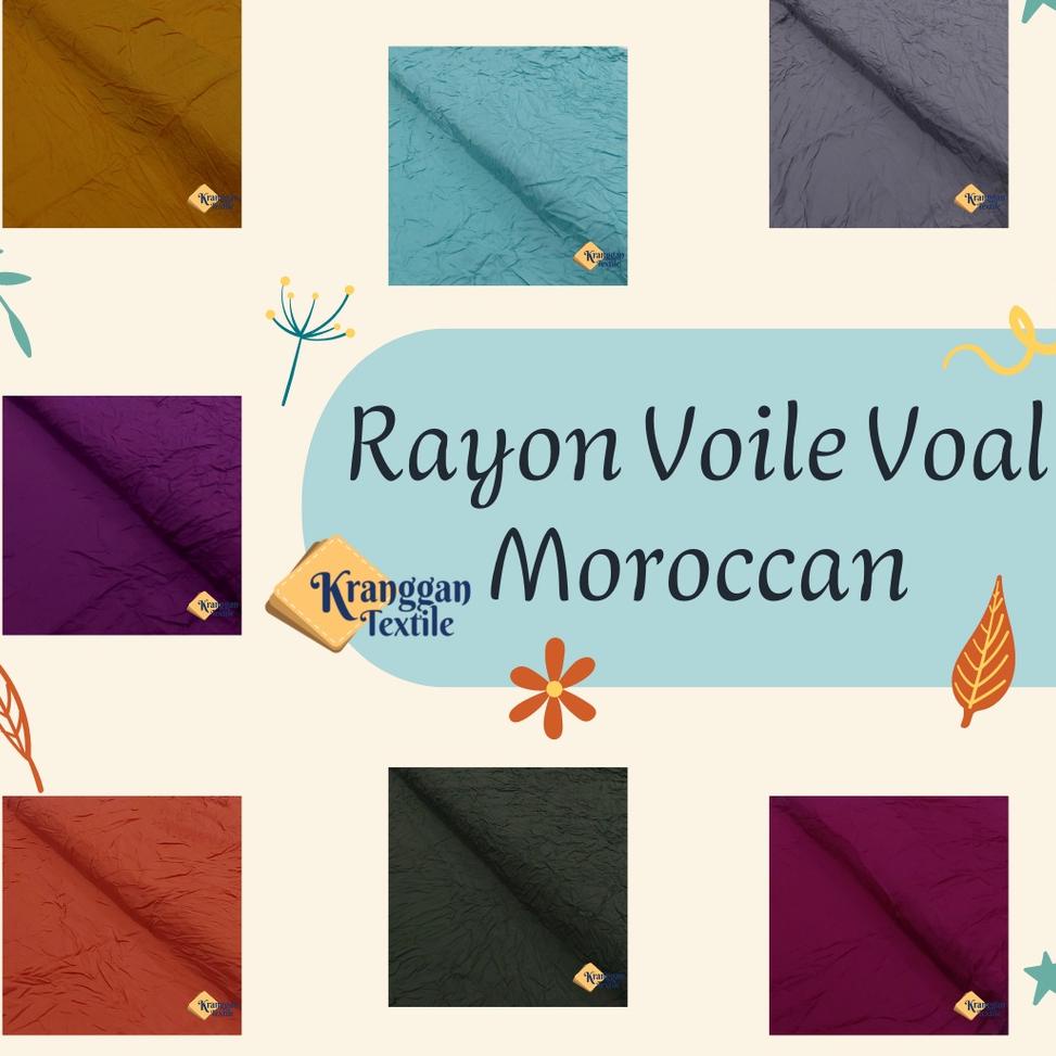 ㅂ Bahan Kain Rayon Voile Voal Moroccan Lebar 150cm を