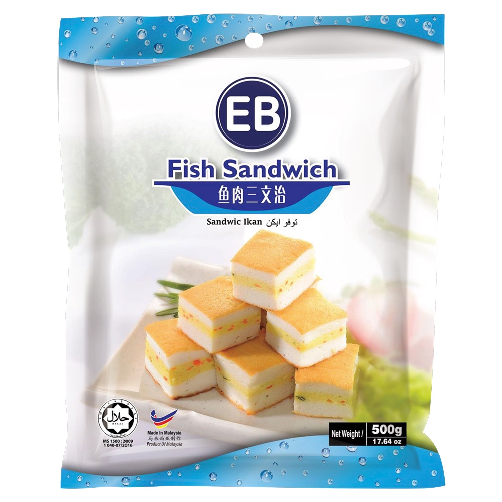 EB Fish Sandwich Ikan 500 gram FROZEN/Tahu Ikan Makanan Seafood Halal Olahan Ikan Impor