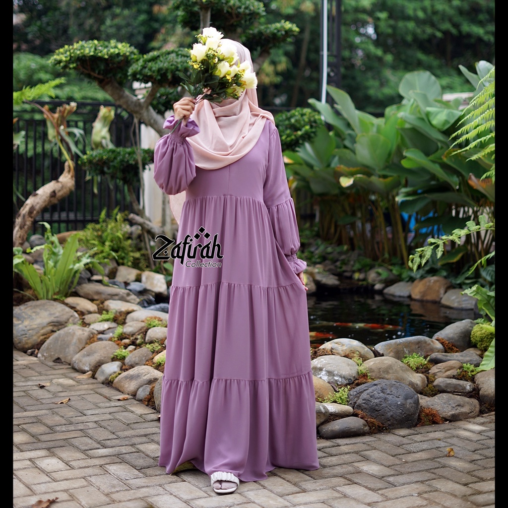 Gamis Ceruty Babydoll Terbaru Ori Zafirah Haseena Dress Muslim