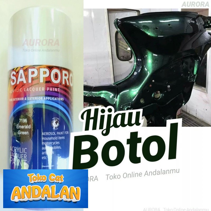 

Toko Cat Andalan - SAPPORO EMERALD GREEN 7196 pilok pilox pylox cat semprot motor mobil sepeda | Toko Cat Andalan Mobil dan Motol