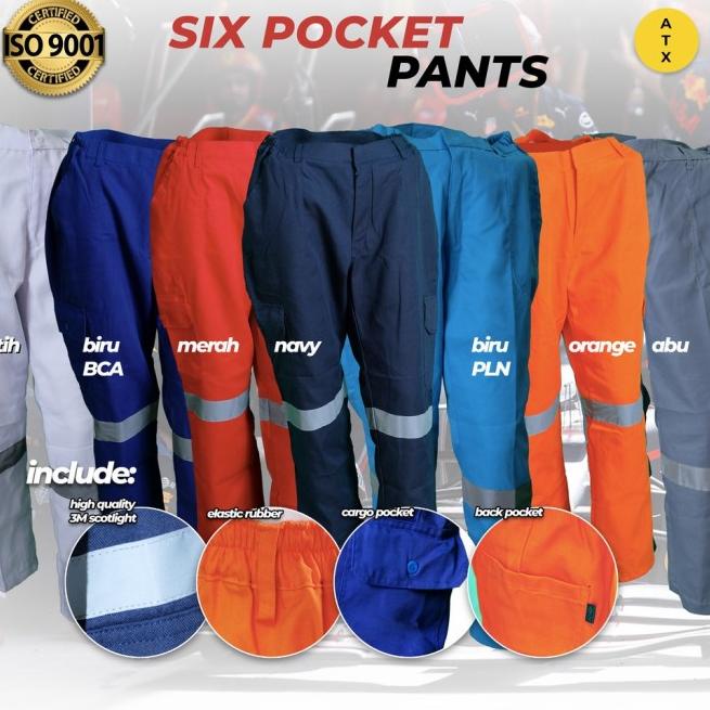 Wearpack safety model celana wearpak Celana Proyek celana bengkel - biru dongker, 30
