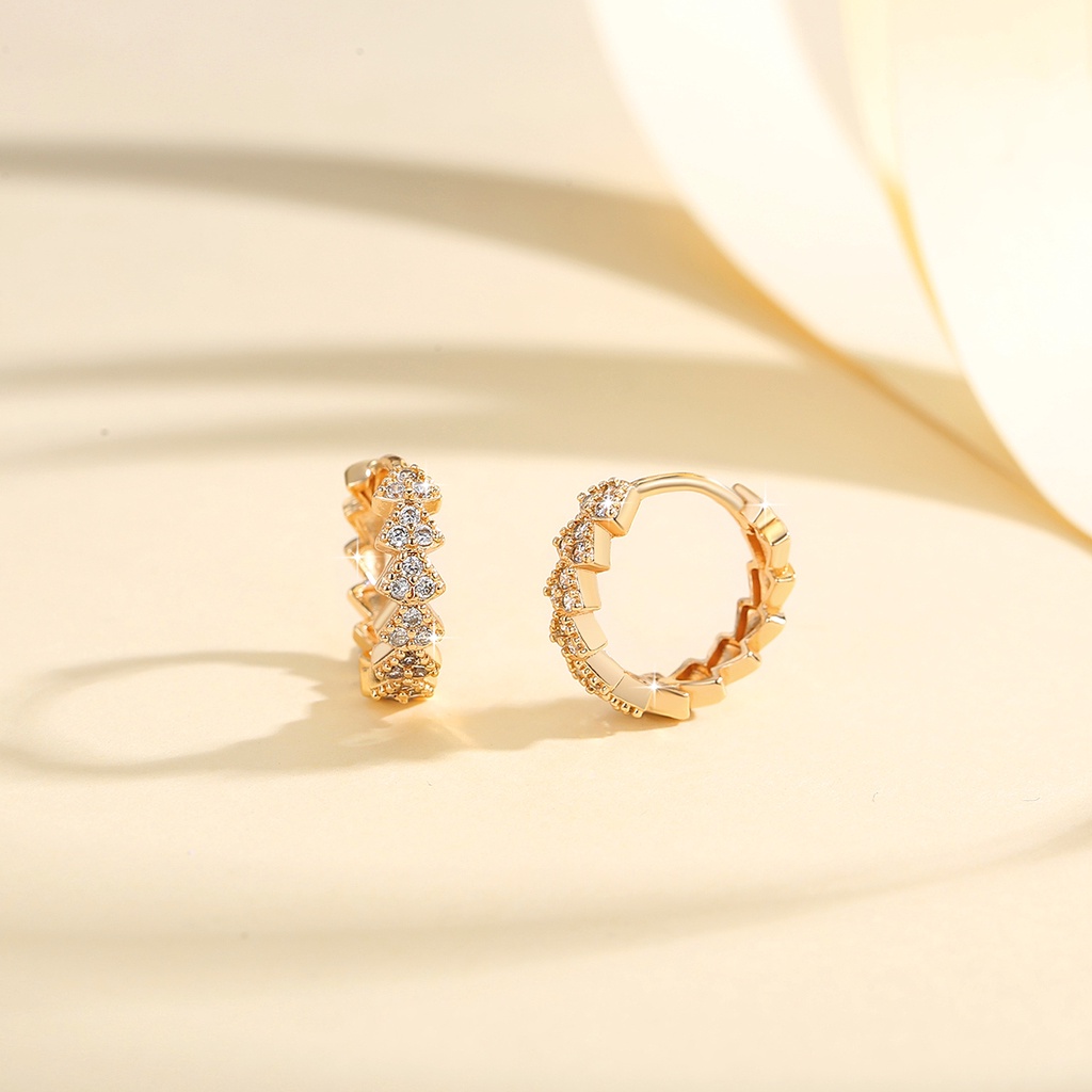 Y835 [COD✔]Anting Hoop Titanium Lapis Emas Anti Karat Aksesoris Perhiasan Wanita Fashion