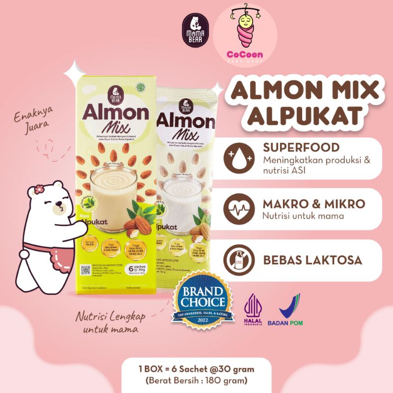 Minuman Pelancar Asi Mamabear Mama Bear Almon Mix Almonmix Alpukat Apokat