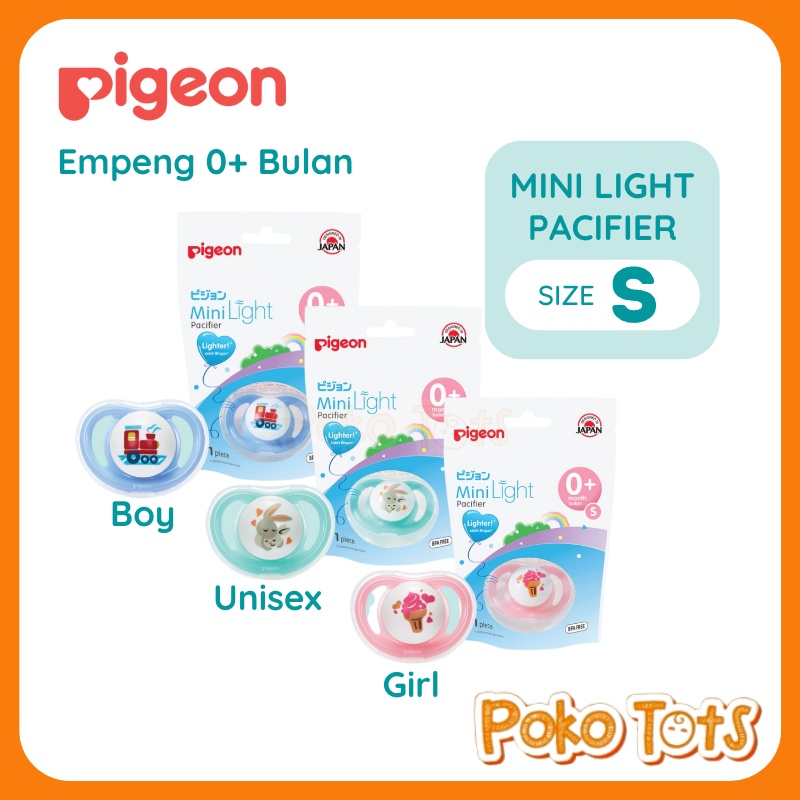 Pigeon Mini Light Pacifier S 0+ Month Empeng Silicone Step 1 usia 0 - 6 Bulan