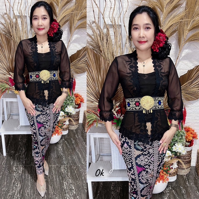 kebaya jadi bordir motif melati