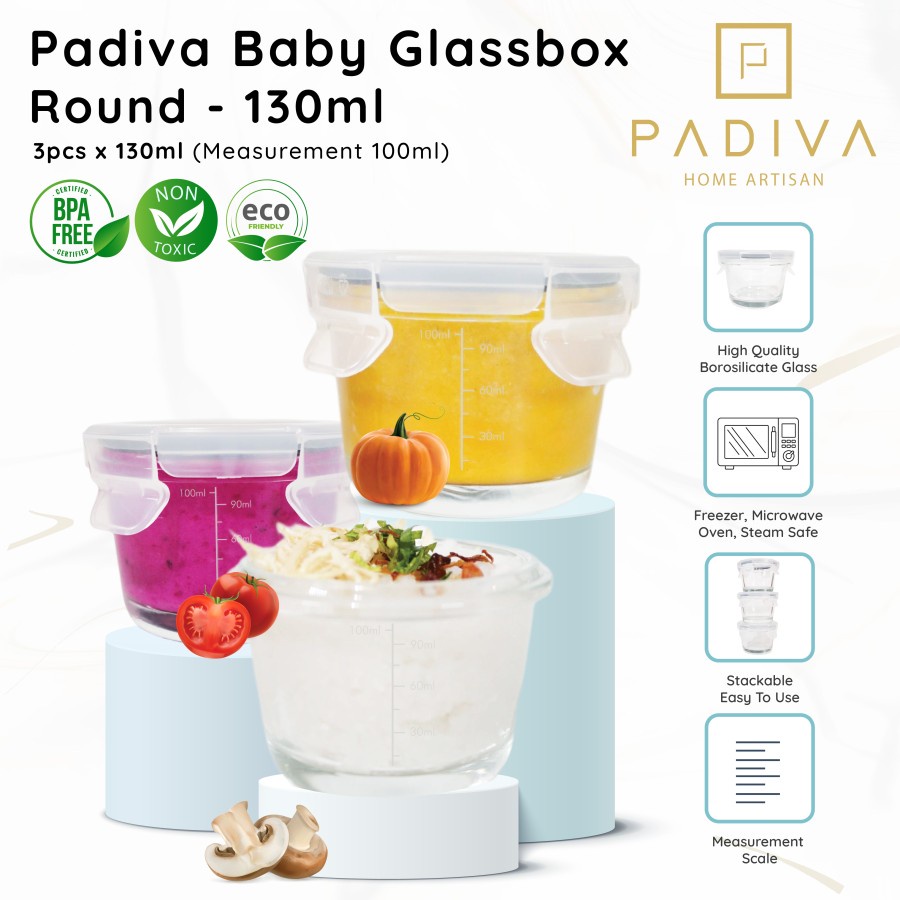Padiva baby food glassbox 130ml