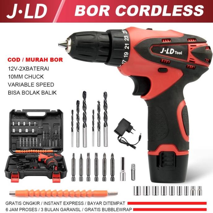 JLD MESIN BOR BATERAI CAS KOMPLIT CORDLESS BOR LISTRIK 1 SET LENGKAP EG846RE