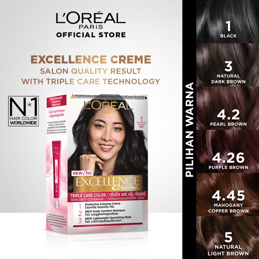 Nama - L'oreal Paris Excellence Creme Hair Color / Permanen Pewarna Rambut