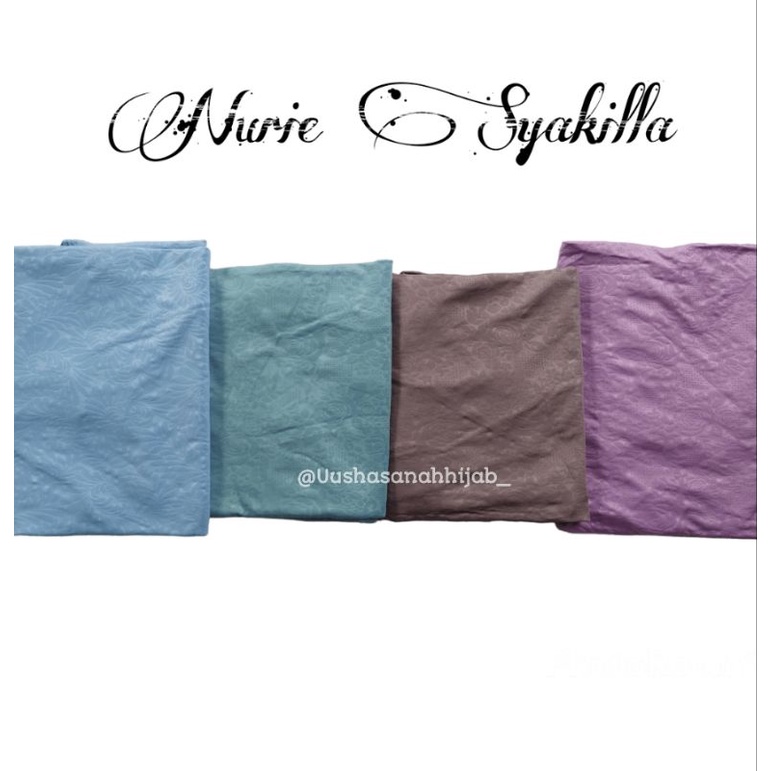 (Ori Nurie) SYAKILLA •jilbab instan jersey embos•bergo jumbo tali renda