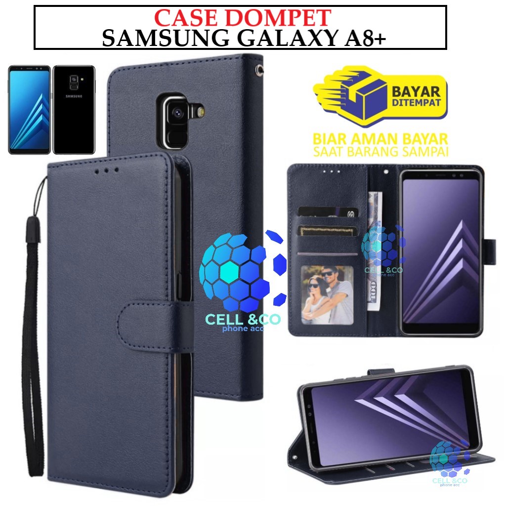 SAMSUNG GALAXY A8 PLUS CASE FLIP LEATHER WALLET PREMIUM FLIP CASE BUKA TUTUP KESING HP CASING FLIP CASE WALLET SAMSUNG GALAXY A8+