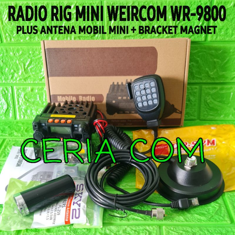 PAKET RADIO RIG MINI WEIRCOM WR9800 REDELL DL9900 PLUS ANTENA MOBIL BRACKET MAGNET DP SPM DUALBAND -