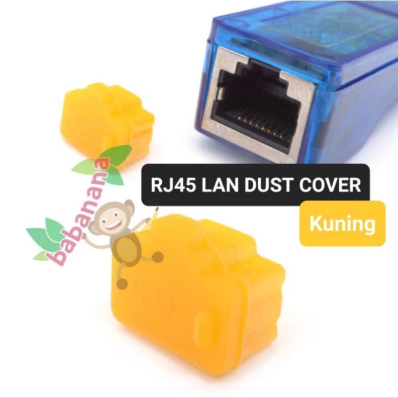 Dust Cover LAN RJ45 plug penutup anti debu Socket kuning router