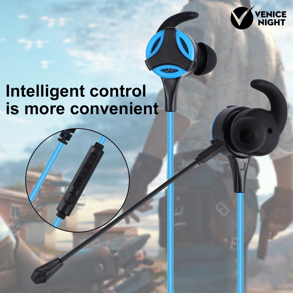 (VNEP) (Berkabel) Portable In-ear ABS Kontrol Volume Gamer Earphone Gaming Headset untuk Komputer