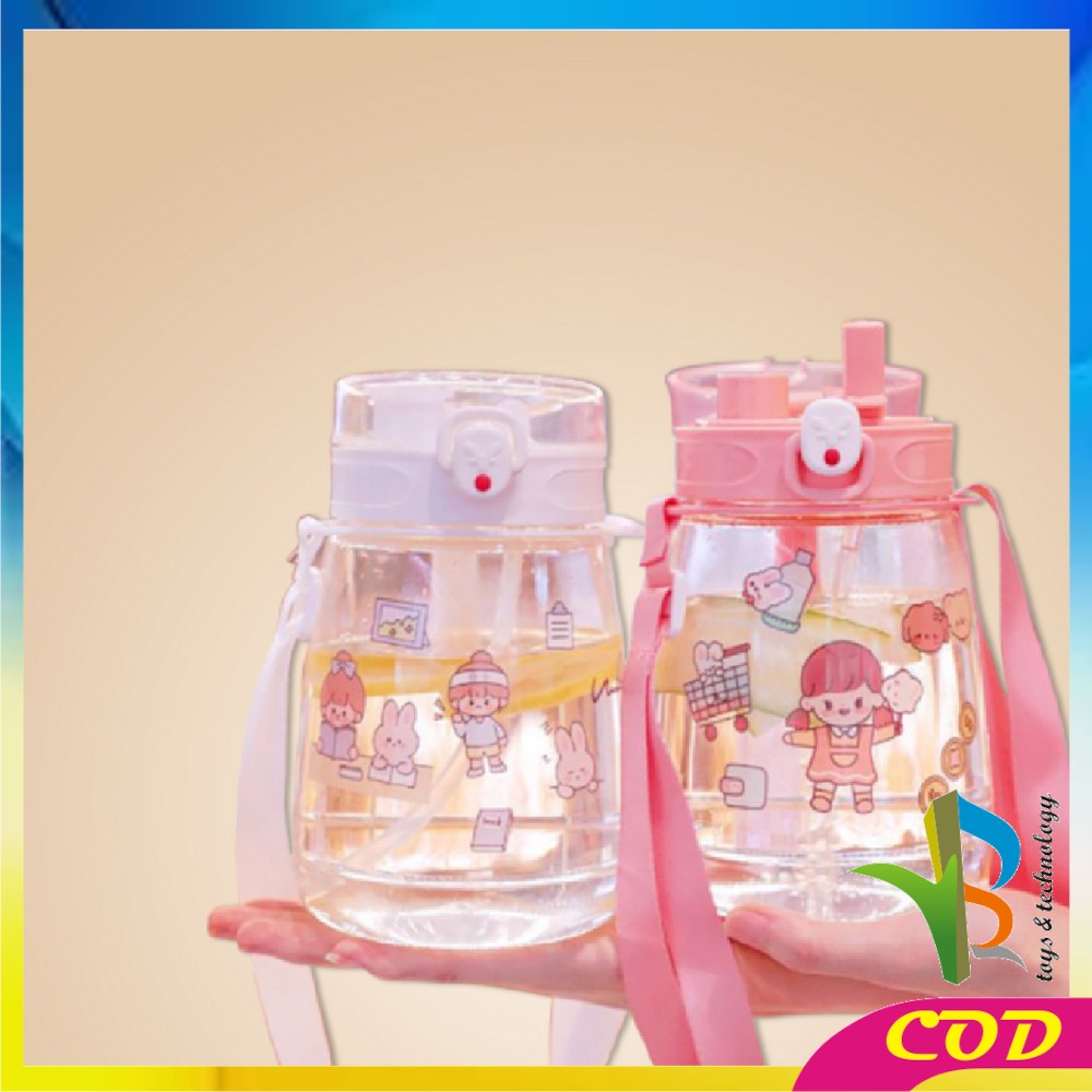 RB-C303 Botol Minum 1300ML BPA FREE Kartun Lucu / Botol Minum Karakter Sedotan / Botol Air Minum 1.3 Liter Food Grade