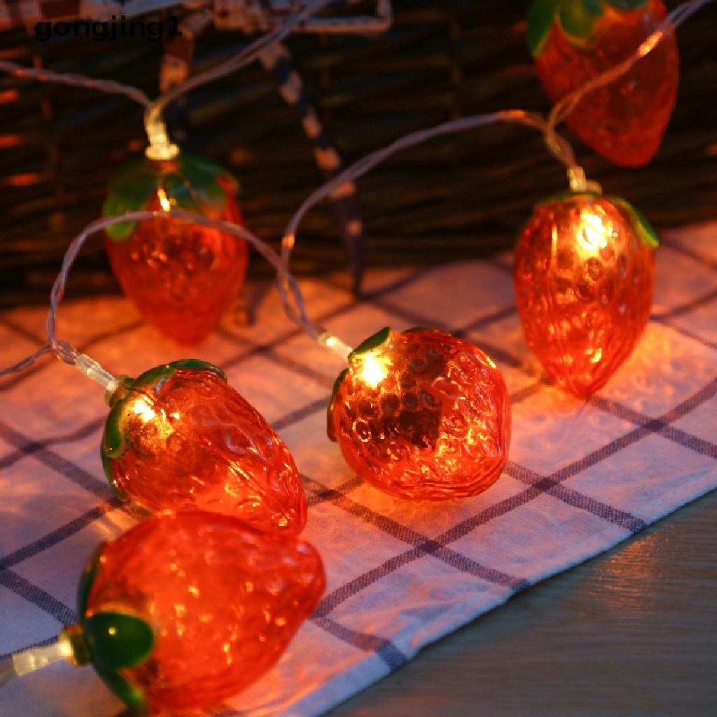 Ggg Lampu Tumblr 10-LED Bentuk Strawberry Untuk Dekorasi Natal