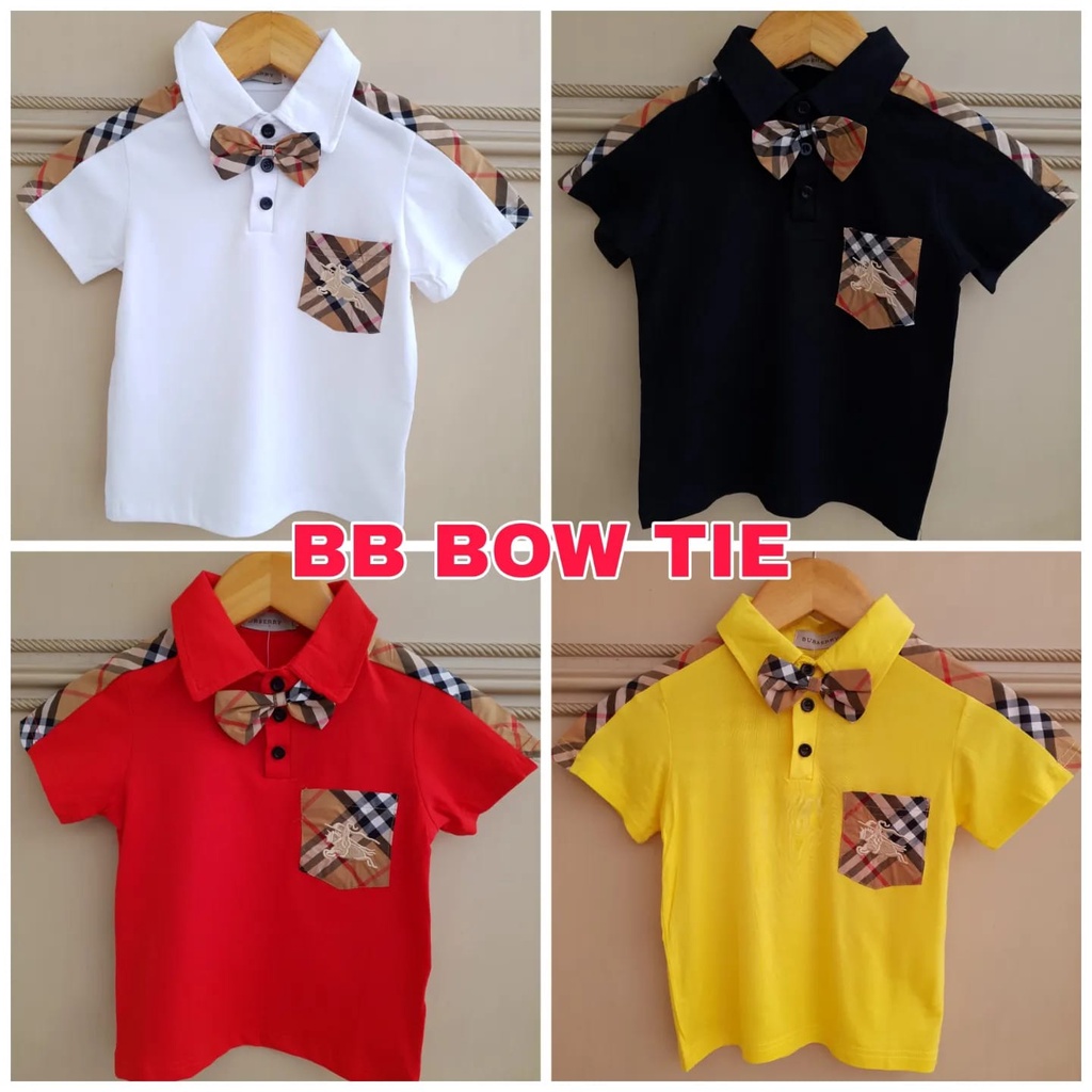 BAJUKIDDIE BB BOW TIE POLO TOP KAOS KERAH PESTA ANAK COWOK FASHION IMPORT