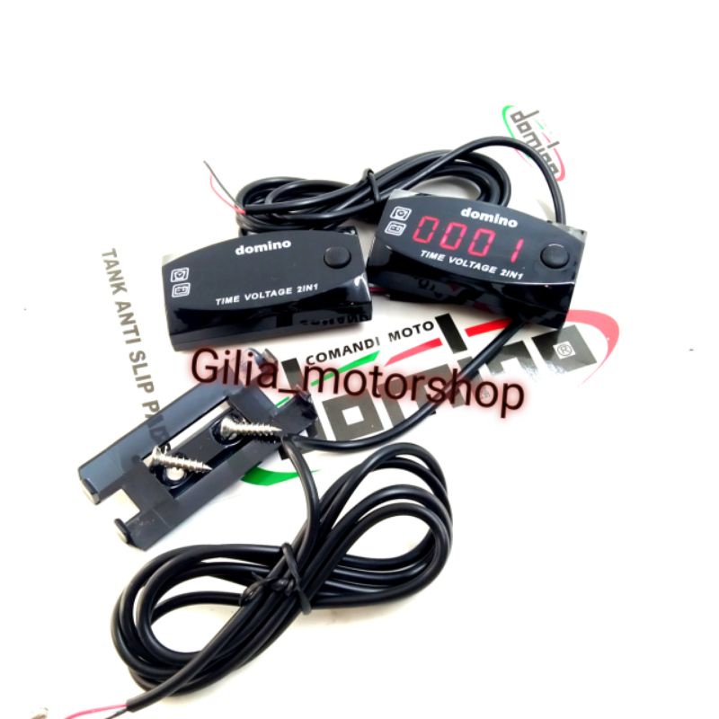 Voltmeter Volt Meter Aki Digital Domino 2 in 1 Waterproof 12 volt  Universal Motor