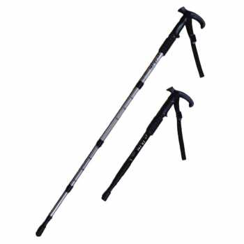 Tongkat Pendaki Gunung /  Tongkat Hiking Trekking Telescopic 4 Section / Tongkat Stick Alat Bantu Daki Mendaki Gunung Trekking Pole Alpenstocks Climbing Hiking Tool Tongkat Pendakian Walking Stick Stik / Tongkat Outdoor Trekking Pole Anti Shock Lurus