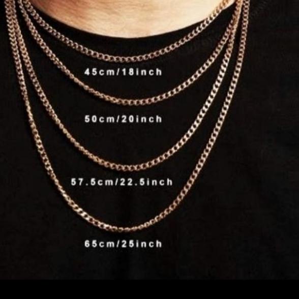 Genuine Leather Necklace Titanium Steel Kalung Pria Kalung Kulit Asli - 45cm