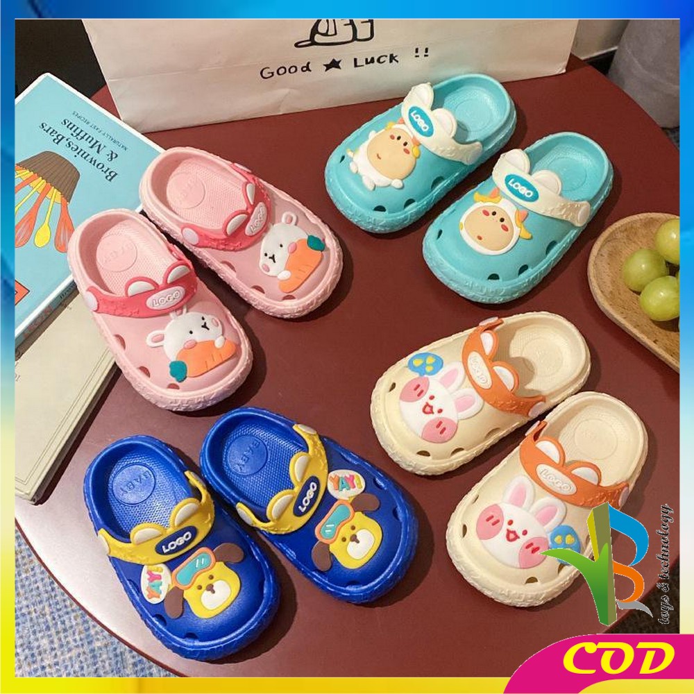 RB-S42 Sepatu Sandal Anak Motif Kelinci Selop Karakter Lucu / Sendal Baim Anak Perempuan Laki Laki Slip On Slippers Kids Rabbit Import