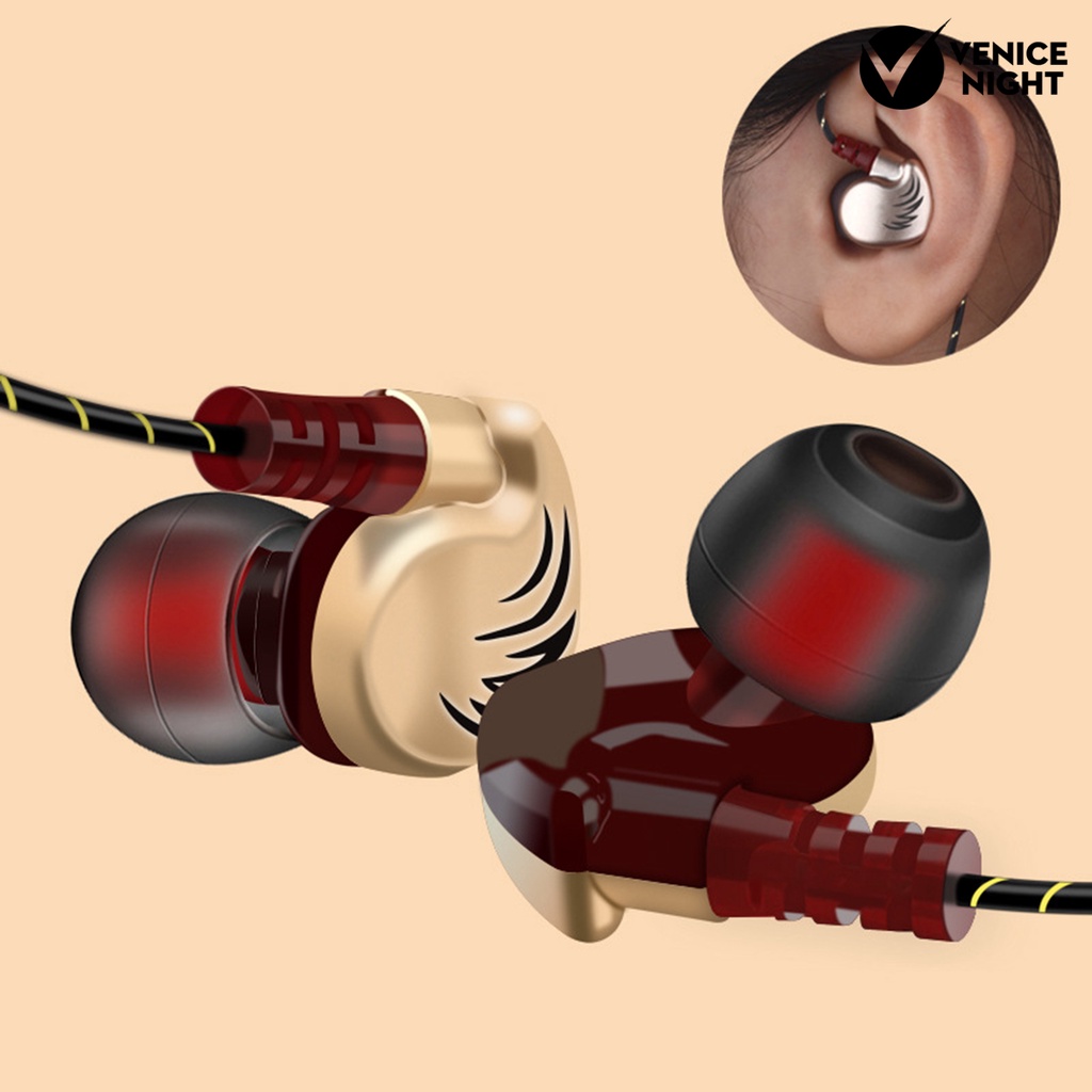 (VNEP) (Berkabel) V11 Earphone In-ear Mega Bass 3.5mm Sport Stereo Gaming Earbud dengan Mikrofon untuk Luar Ruangan