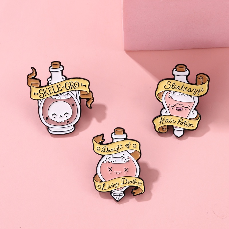 Bros Pin Enamel Desain Kartun Potion Magic Love Warna-Warni Untuk Hadiah