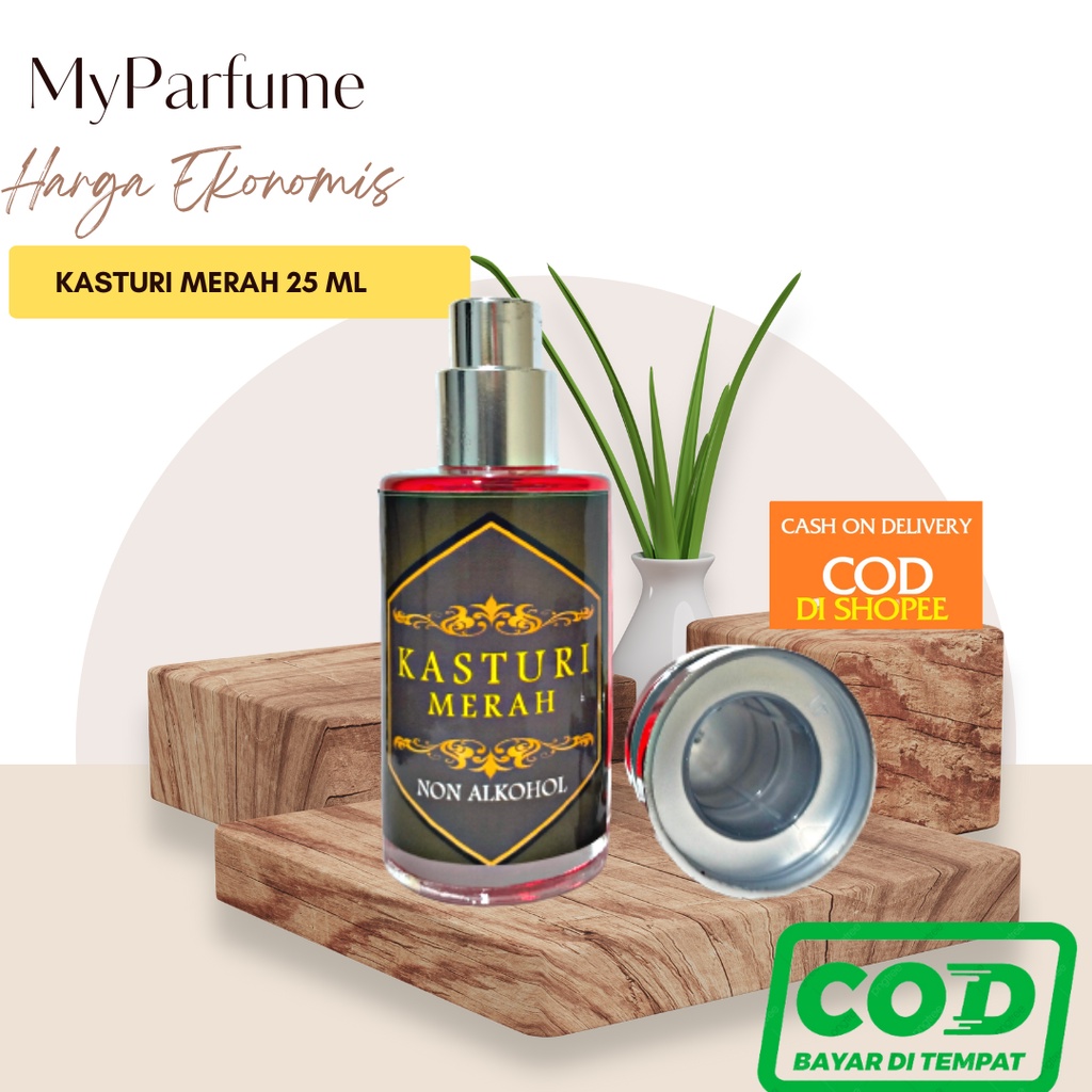 Kasturi Merah Minyak Wangi Non Alkohol Parfum Arab Saudi parfume Ibadah 25ml Bibit Asli non alkohol 