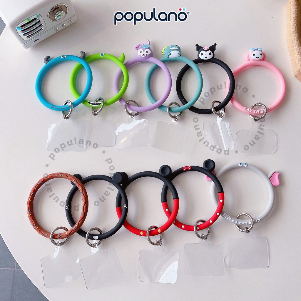 Gantungan Tangan Handphone Silicone Gelang Hp Silikon Holder Bulat Anti Jatuh Bangle Hp Silikon Lanyard Lucu