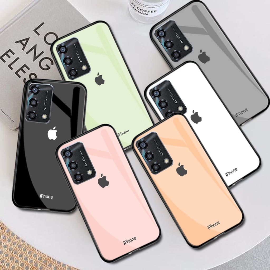 Softcase Glass Kaca Motif IPHONE [M154] Oppo A95-Oppo A74 4G-Oppo A74 5G-Case HP-Pelidung Handphone