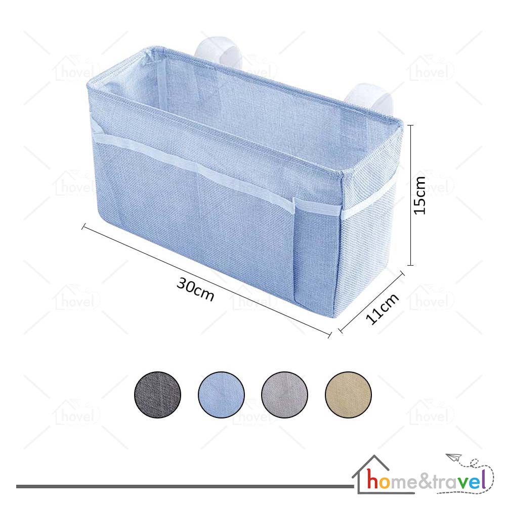 HOVELSHOP Tas Gantung Penyimpanan Organizer HP Remote Buku Rak Samping Kasur Praktis
