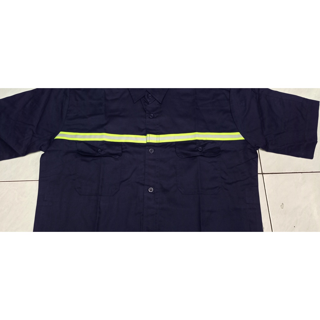 Wearpack Safety Atasan Baju Wearpack Pendek Biru Dongker