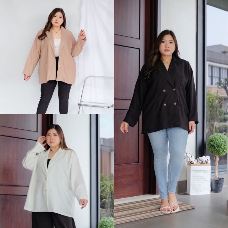 BIGWELL BLAZER YURA POLOS - BLAZER WANITA BIG SIZE / BLAZER JUMBO