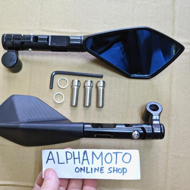 spion tomok cnc murah nmax pcx vespa cb150r vixion - Hitam