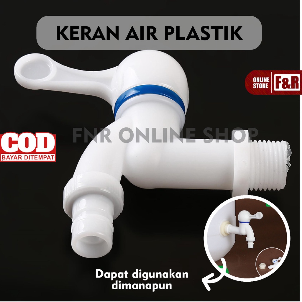 Keran Air Cuci Piring Kamar Mandi Taman Bahan Plastik PVC 1/2 inch Model Engkol Kran