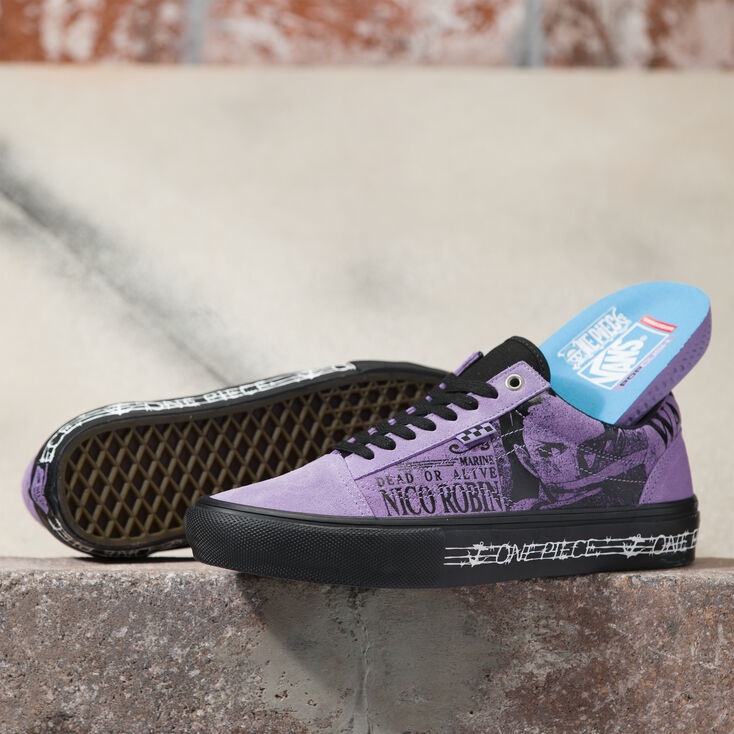 VANS X ONE PIECE OLD SKOOL SKATE WANTED NICO ROBIN PURPLE ORIGINAL