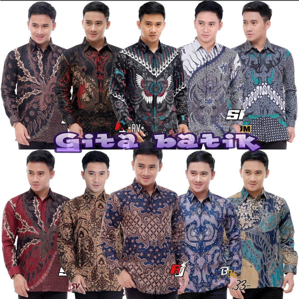 KEMEJA BATIK PRIA LENGAN PANJANG SIZE M L XL XXL