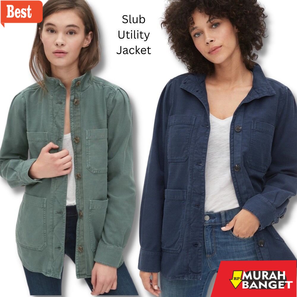 jaket hijaber Jaket Jeans Wanita Lengan Panjang Twill Slub Utility Cotton (GPJ340 SLUB JACKET)