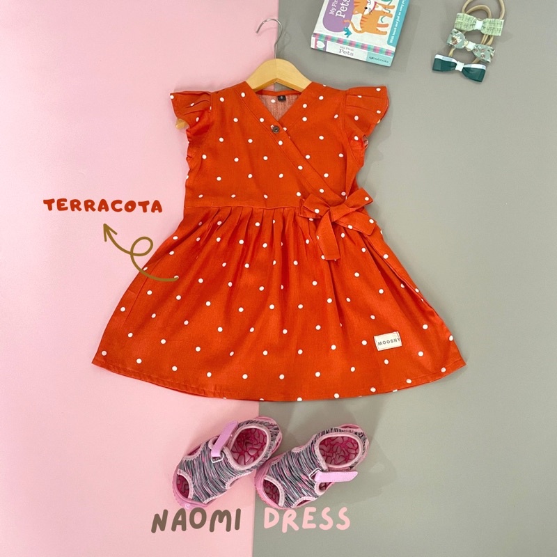 MOOSHY NAOMI DRESS Baju anak perempuan Katun rayon Premium motif lucu usia 1 2 3 4 5 6 tahun