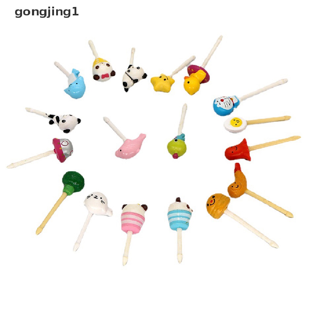 Ggg 10Pcs / Set Garpu Buah / Dessert / Kue / Cupcake / Bento Mini Motif Kartun Natal / Halloween