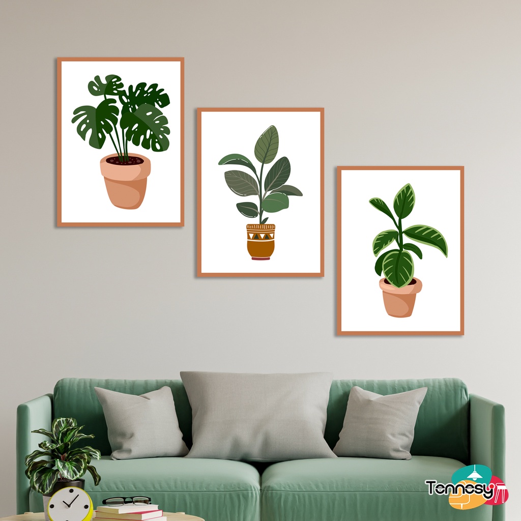 HIASAN DINDING WALL DECOR 15x20CM PAJANGAN POSTER DEKORASI KAMAR TANAMAN BUNGA POT