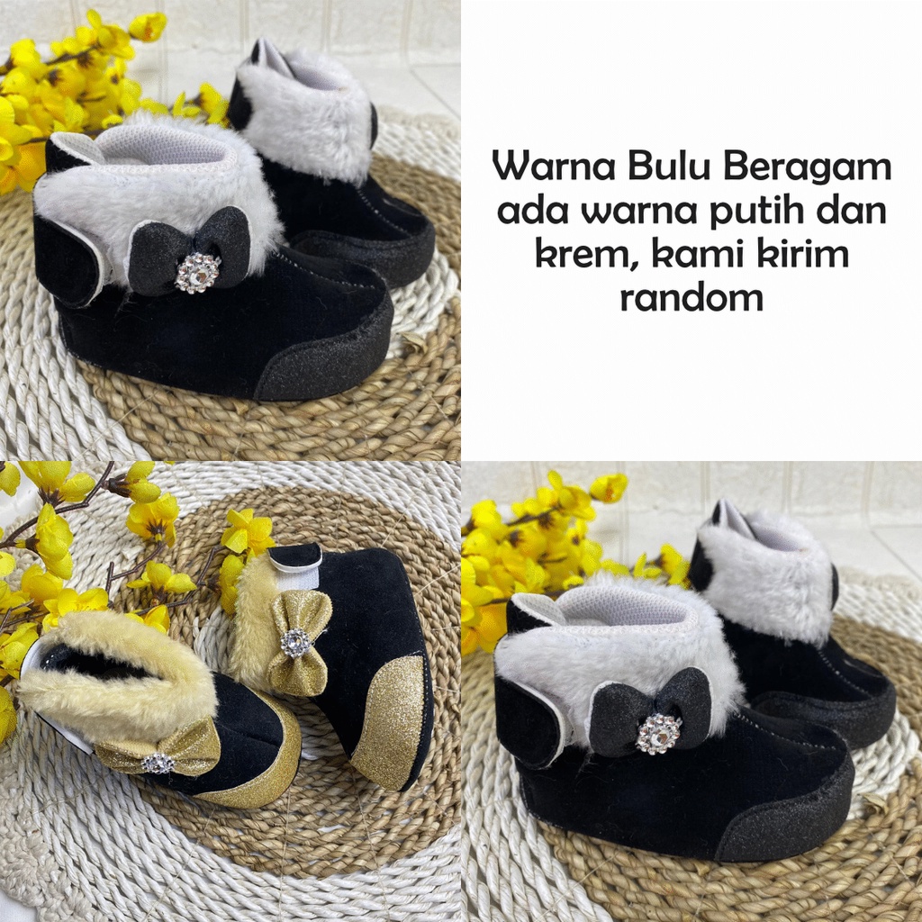 SEPATU BOOT ANAK BAYI BABY PEREMPUAN GLITTER 0-12 BULAN LP04