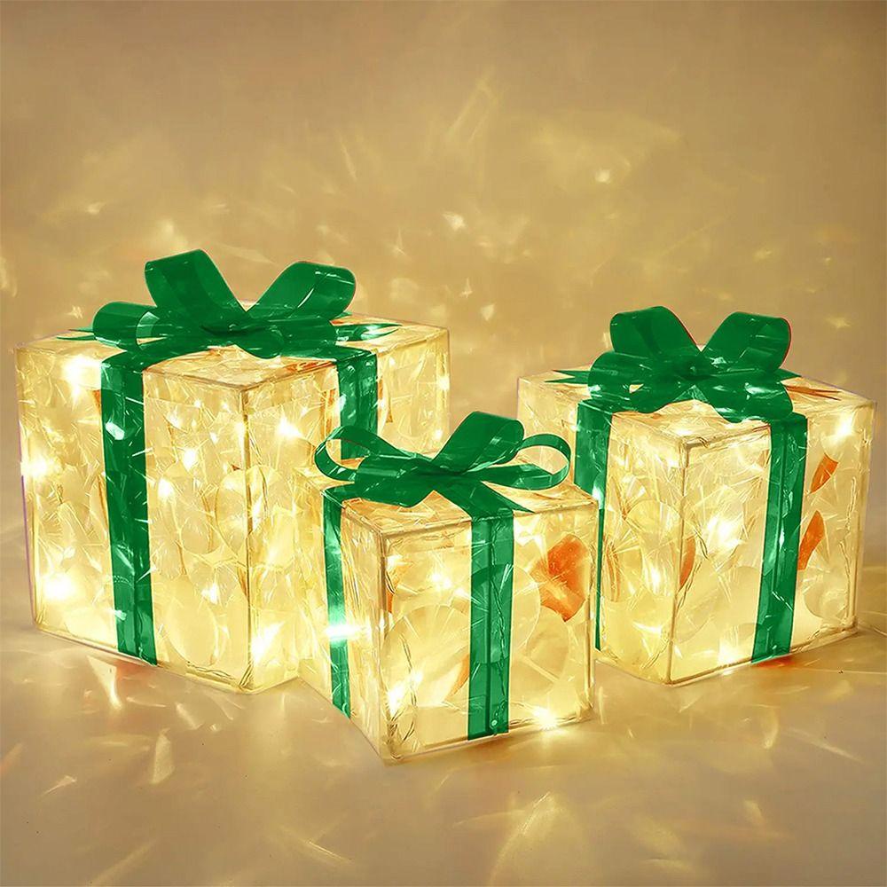 Preva Dekorasi Glowing Natal13 /15 /19cm Desktop Ornament Pesta Natal Christmas Lighting Box