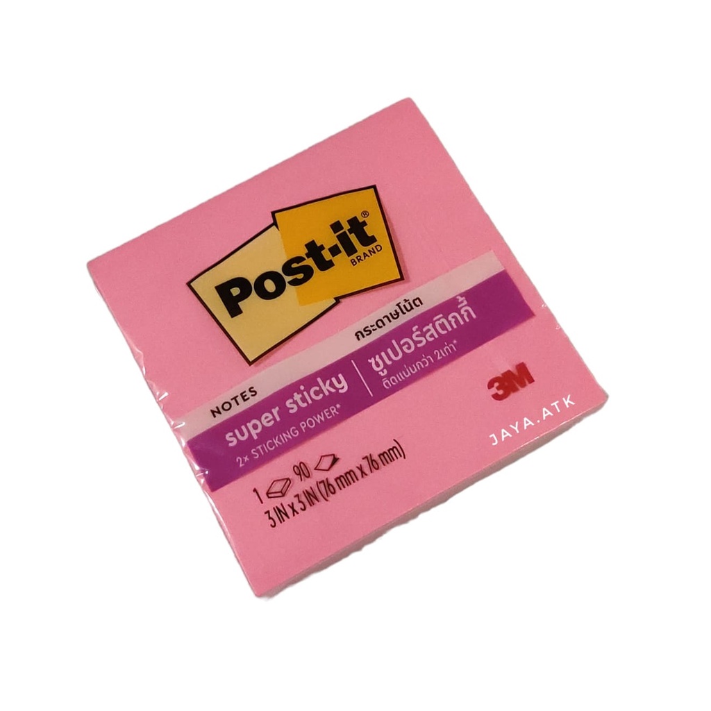 3M POST IT 654 STICKY NOTES WARNA 3 X 3 76 X 76 MM 90 LBR SUPER STICKY