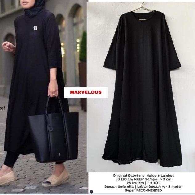 army black long tunik jumbo longtunik kaos jumbo simple - Hitam