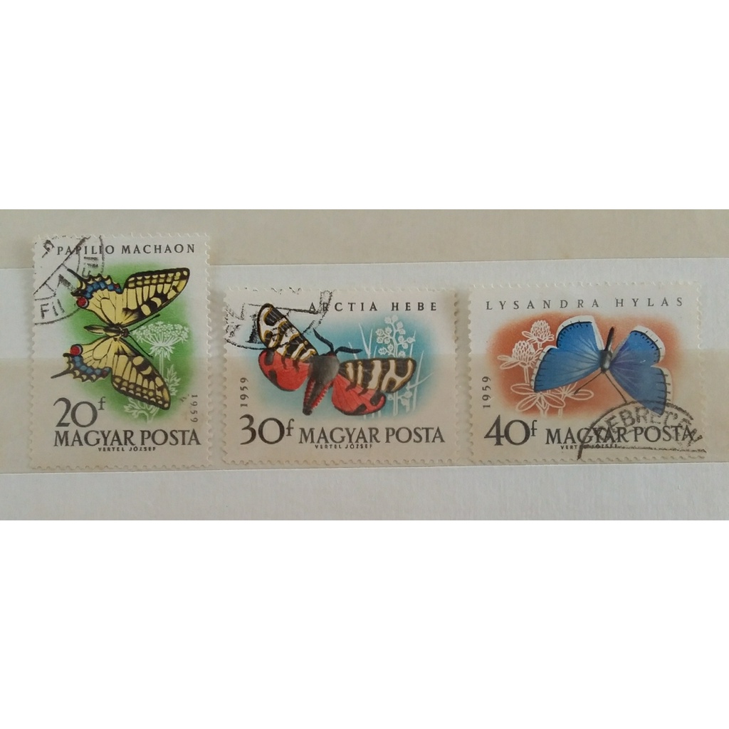 

prangko magyar kupu kupu 3 lembar used