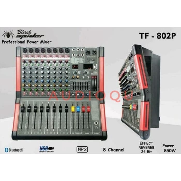 POWER MIXER BLACKSPIDER TF-802P BLACK SPIDER TF 802 P ORIGINAL TF802P