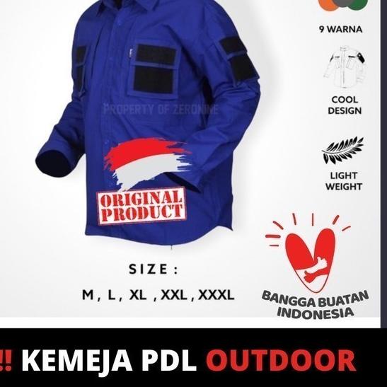 Baju Kemeja Tactical pria Lengan Panjang Best quality - Biru, M